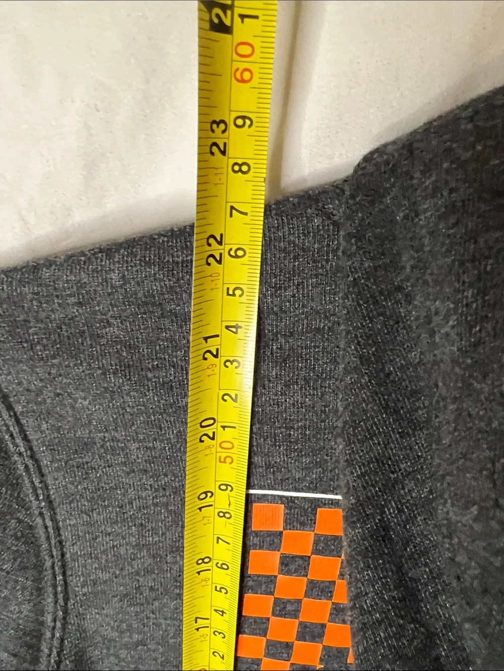 Vans Off The Wall Charcoal Gray Hoodie with Orange Checker Chest Patch